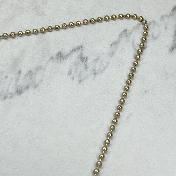 Chico's Gold Tone Ball Chain Tassel Shell Charm Necklace - Picture 5 of 10